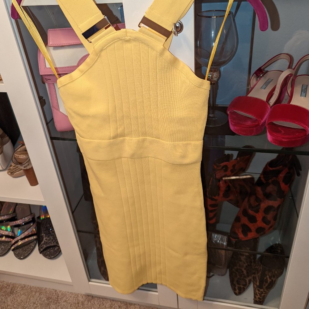 New, Never been worn Cutaway Hardware Yellow Bandage Arden B Dress W/ Tags